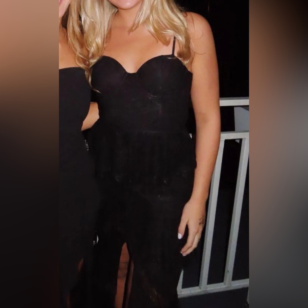 REVOLVE Black Lace Tiered Maxi Dress - Picture 3 of 3